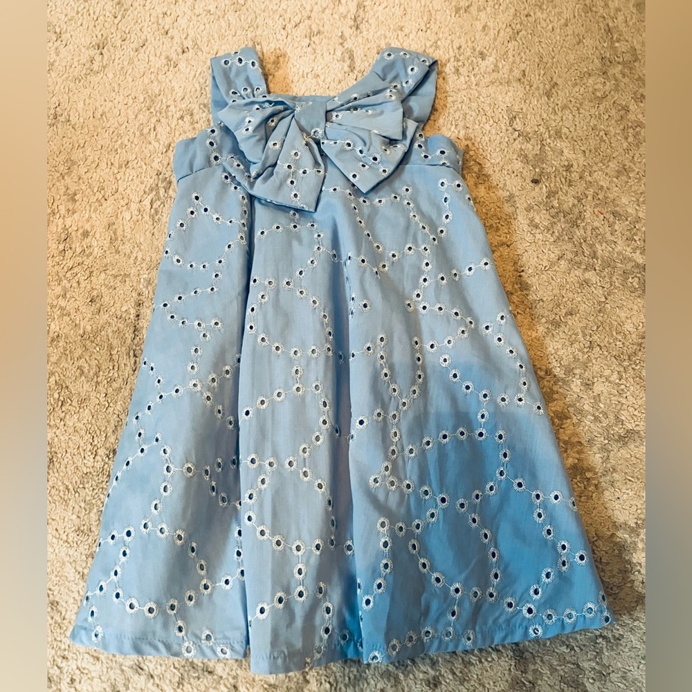 Rare Editions Light Blue Eyelet Dress 5